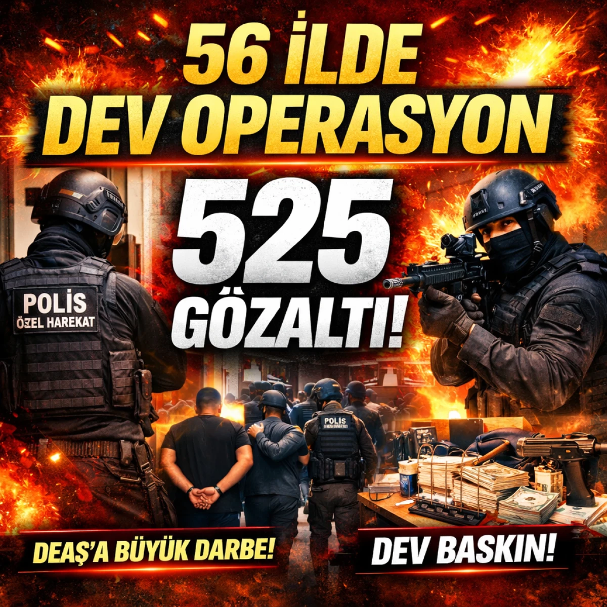 56 İlde Eş Zamanlı Operasyon! 525 Ş&uuml;pheli Tek Tek Yakalandı