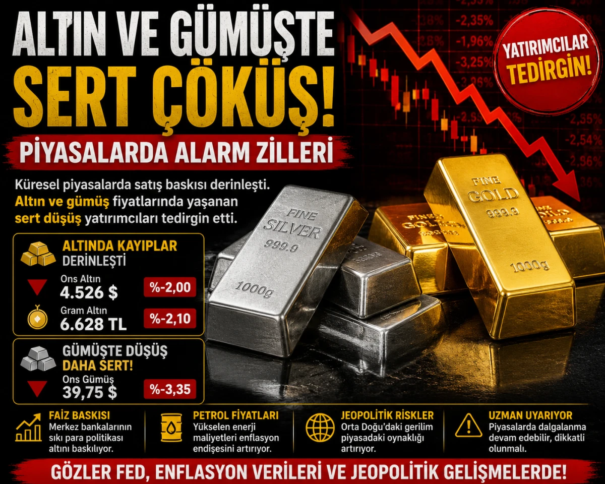 Altın ve G&uuml;m&uuml;şte Sert &Ccedil;&ouml;k&uuml;ş! Piyasalarda Alarm Zilleri