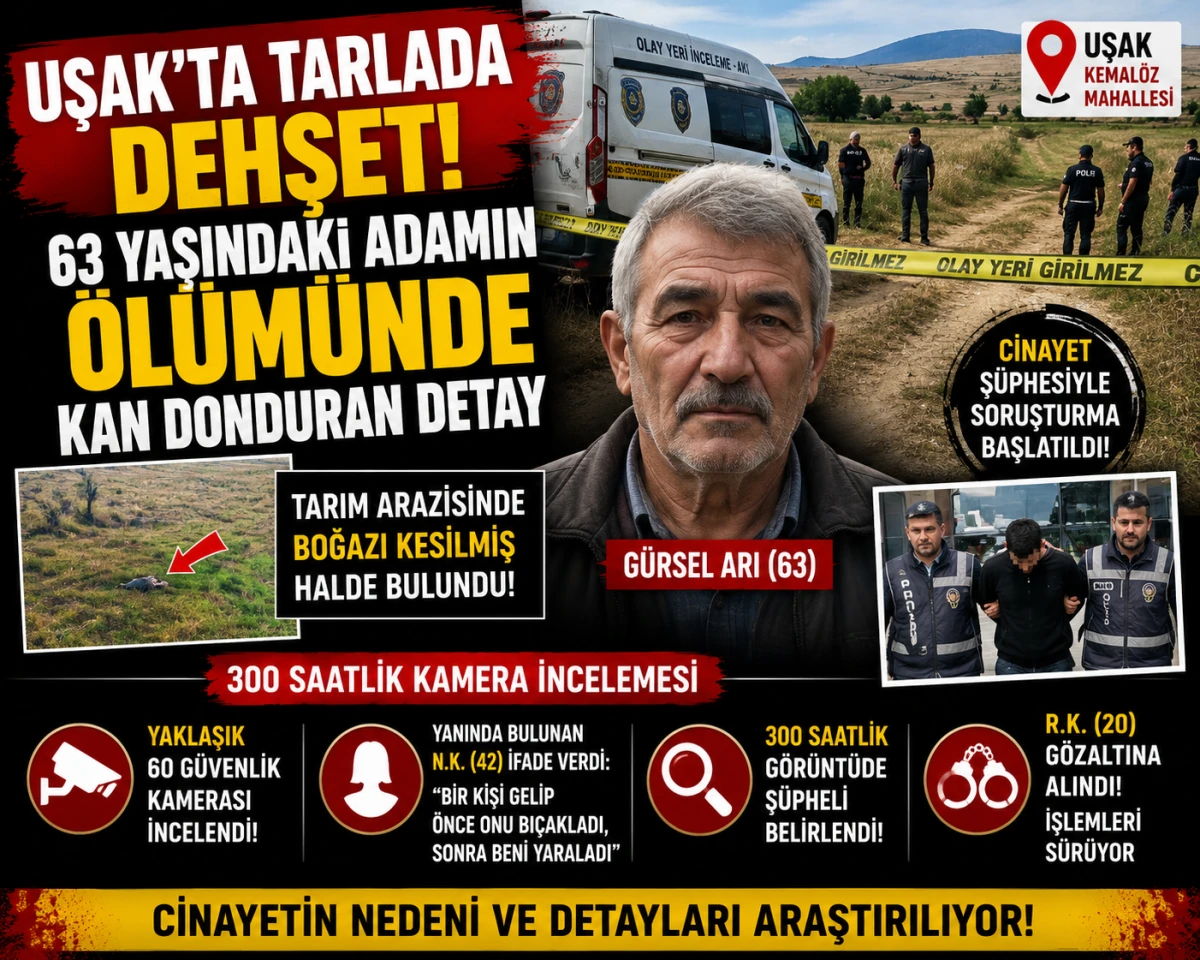 Boğazı Kesilmiş Halde Bulundu! Uşak&rsquo;taki Cinayette Ş&uuml;pheli Yakalandı