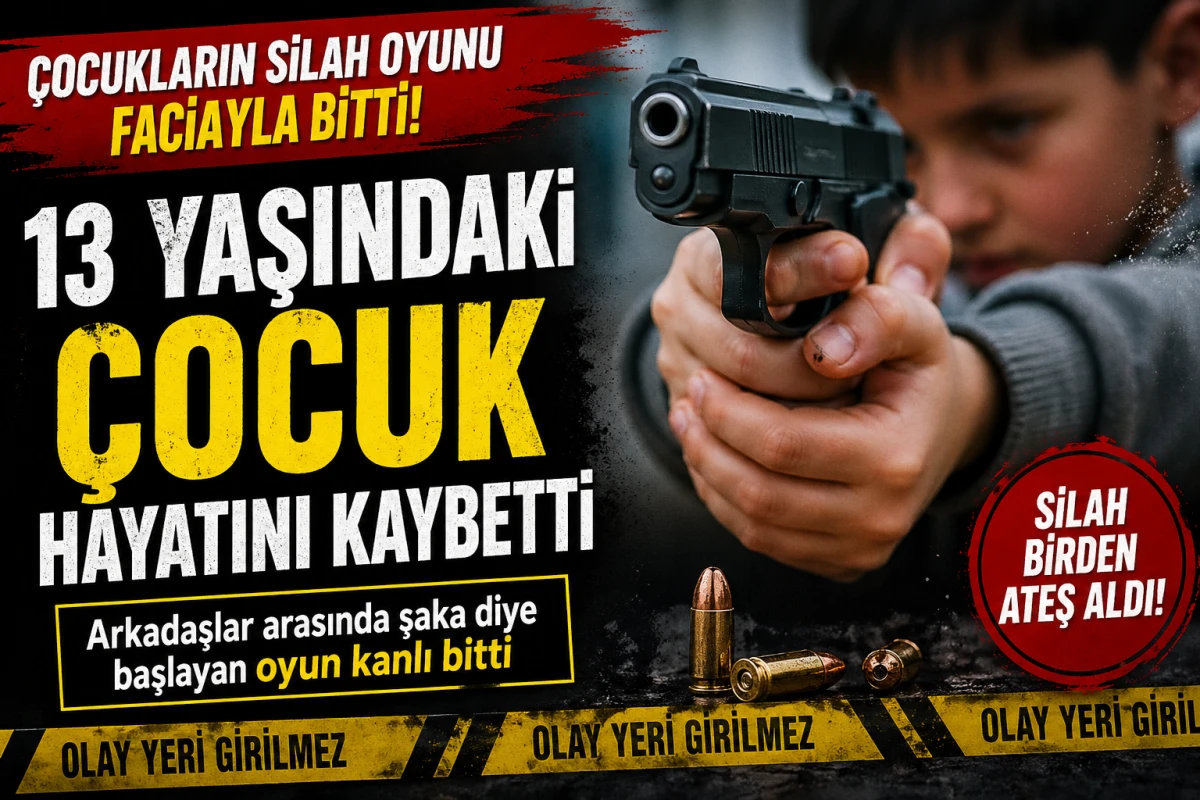 &Ccedil;ocukların silah oyunu can aldı: 13 yaşındaki &ccedil;ocuk hayatını kaybetti