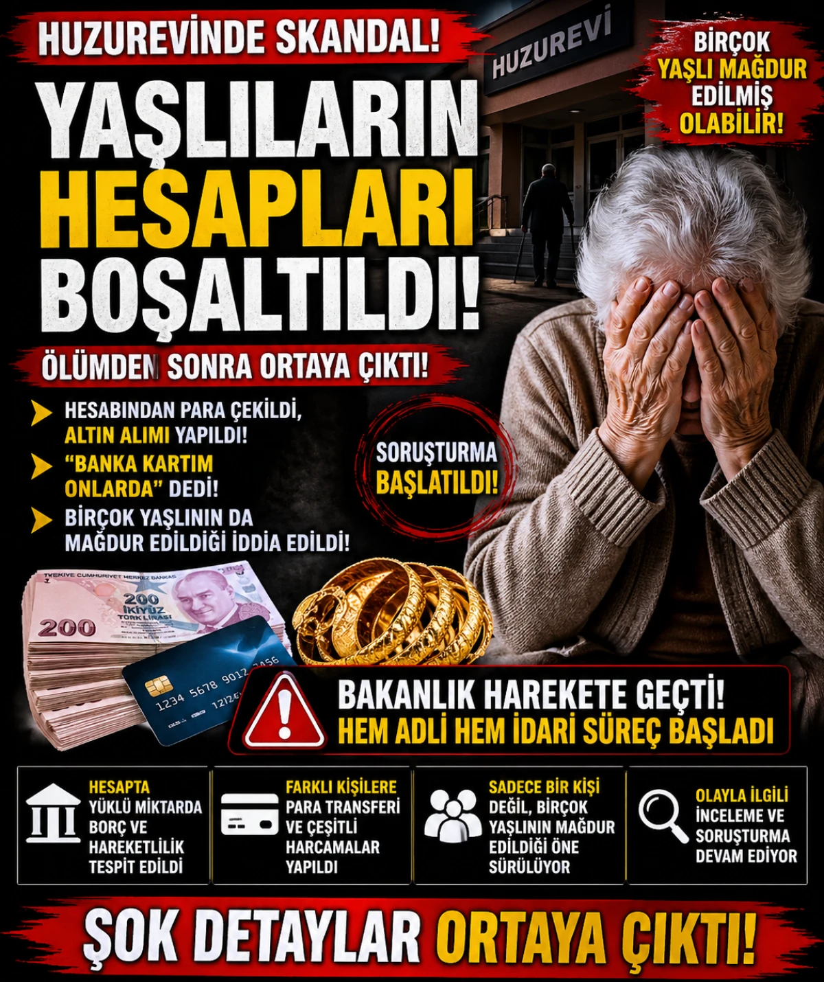 Huzurevinde Skandal! Yaşlıların Hesapları Boşaltıldı