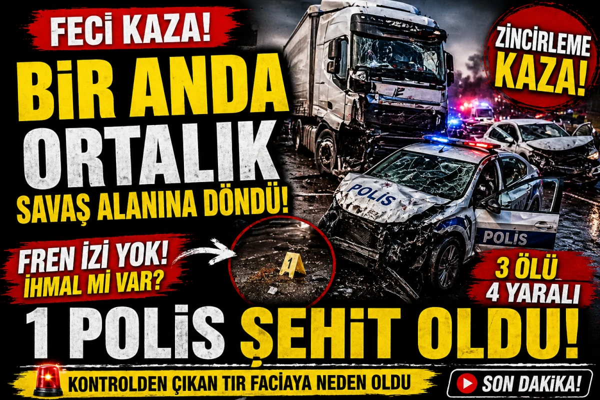Korkun&ccedil; Zincirleme Kaza! 1 Polis Şehit Oldu