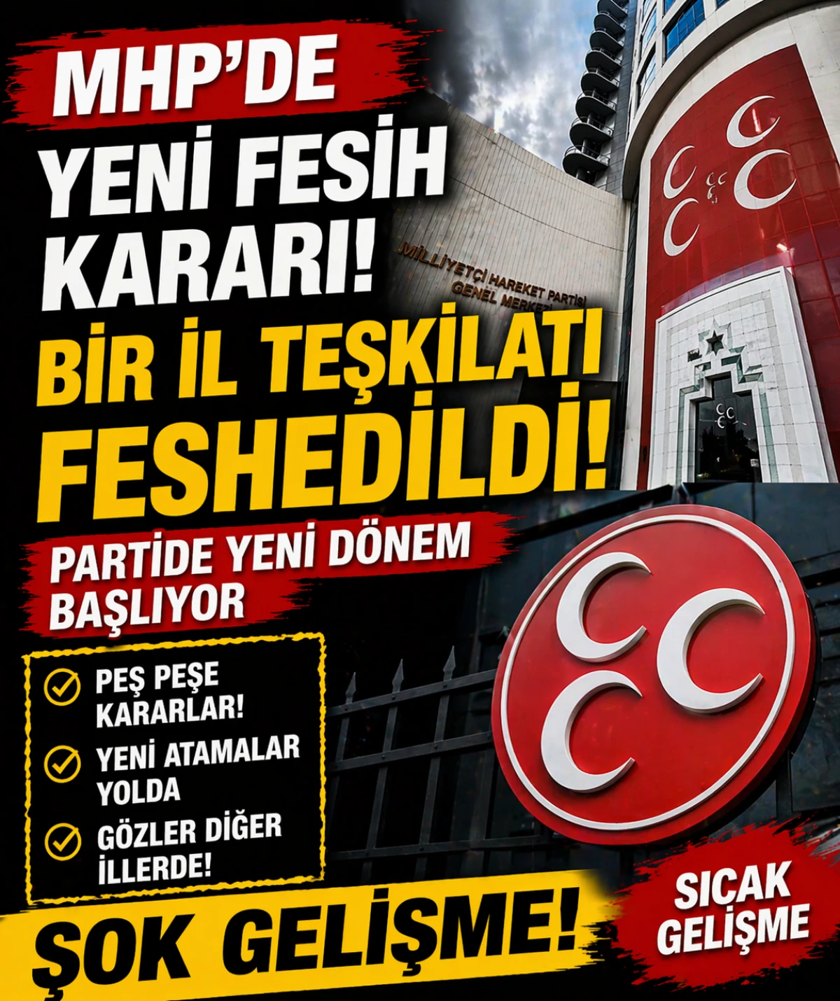 MHP&rsquo;de Peş Peşe Kararlar: Bir İl Daha Feshedildi