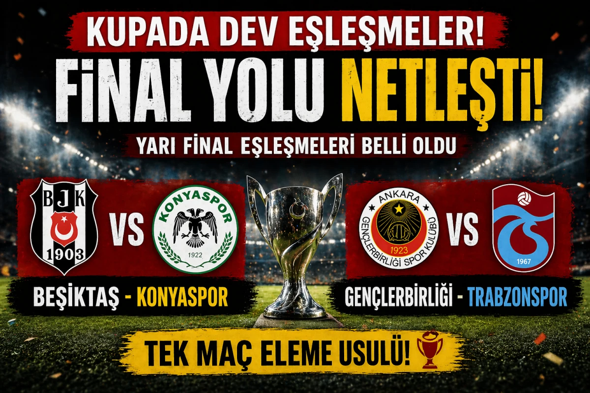 T&uuml;rkiye Kupası&rsquo;nda Final Yolu Netleşti! Yarı Final Eşleşmeleri Belli Oldu