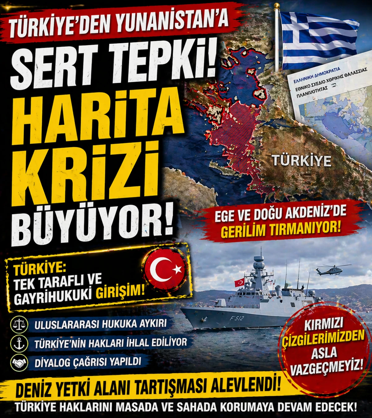 T&uuml;rkiye&rsquo;den Yunanistan&rsquo;a Sert Tepki: Harita Krizi Yeniden G&uuml;ndemde